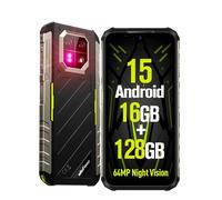 Ulefone Armor 22 Smartphone Robusto Android 15, 64MP Cámara Doble Visión Nocturna, 16GB RAM + 128GB ROM, Pantalla FHD+ 6,58 Pulgadas 120Hz, Mando a distancia por infrarrojos, 4G Dual SIM, Green