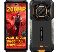 Ulefone Armor 26 Ultra Movil Resistente 5G, 15600mAh Batería Teléfono Movil 24GB+512GB 3,2XTeleobjektiv, 6,78 FHD+ 120Hz, Cámara 200MP+64MP, Android 13 Smartphone 120W Carga Rápida, 121dB Negro
