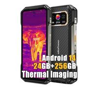 Ulefone Armor 27T Thermal Móvil Resistente 2025, 24GB+256GB/2TB MTK G99, 64MP+ Imagen térmica, 6.78" FHD+, 10600mAh Carga Inalámbrica, Android 14 Telefono Movil Antigolpes IP68, 4G LTE, NFC, GPS, OTG
