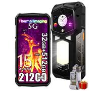 Ulefone Armor 29 Pro Thermal AI Móvil Resistente 5G, 32GB+512GB/2TB, Android 15 Móvil Irrompible con Cámara Térmica, AMOLED Pantalla Dual 6.67" FHD+, 21200mAh 120W, 50MP+64MP, Luz LED1000LM, WiFi 6E