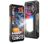 Ulefone Armor 30 Movil Resistente Android 15, 24GB+512GB Smartphone 12.800mAh/66W Móvil Irrompible 1236 Lampe de Camping, 64MP Cámara Visión Nocturna IR 6.95" FHD+, Altavoz de 4W, 4G Dual SIM/ip68/NFC