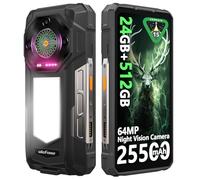 Ulefone Armor 33 Movil Resistente, 25500mAh 66W 24GB+512GB/SD-2TB Android 15 AI Smartphone Altavoz de 118 dB Teléfono Movil 6,95” FHD+ 120Hz con LED de 1100LM, Cámara 64MP+50MP, 3-Slots/OTG/NFC