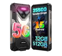Ulefone Armor 34 Movil Resistente 5G, 25500mAh 66W 32GB+512GB/SD-2TB Android 15 AI Smartphone 6,95” FHD+ Teléfono Movil 120Hz con LED de 1100LM, 50MP+64MP Visión Nocturna, Diseño de 4 LED IR/OTG/NFC