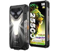 Ulefone Armor 34 Pro 5G Móvil Resistente with Proyector, 32GB+512GB/2TB,25500mAh 66W Android 15 Móvil Irrompible,6.95''FHD+120Hz,50MP+64MP Visión Nocturna,1100LM Luz de Camping,WiFi 6E/NFC/OTG Negro