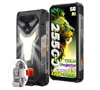 Ulefone Armor 34 Pro 5G Móvil Resistente with Proyector, 32GB+512GB/2TB,25500mAh 66W Android 15 Móvil Irrompible,6.95''FHD+120Hz,50MP+64MP Visión Nocturna,1100LM Luz de Camping,WiFi 6E/NFC/OTG Negro