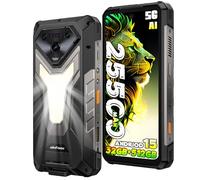 Ulefone Armor 34 Pro Móvil Resistente 5G with Proyector, 32GB+512GB/2TB,25500mAh 66W Android 15 Móvil Irrompible,6.95''FHD+120Hz,50MP+64MP Visión Nocturna,1100LM Luz de Camping,WiFi 6E/NFC/OTG Negro