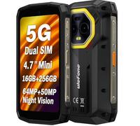Ulefone Armor Mini 20 Pro 5G Smartphone Resistente, Tamaño de Palma, 16GB+256GB, Batería 6200mAh Carga Inalámbrica, Cámara de Visión Nocturna 64MP+50MP, 4.7" HD+90Hz, IP68 IP69K Android 14, NFC GPS