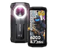Ulefone Armor Mini 20 Pro Movil Resistente, 16GB + 256GB/2TB Smartphone Resistente, 50MP + 32MP Fotocamera 6200mAh Batteria Teléfono Móvil Resistente, 4.7'' HD+ Android 14, OTG/NFC/GPS/IP68-Nero