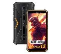Ulefone Armor X12 Móvil Resistente 2024 Android 13 Go, Teléfono Movil 5,45" HD, 6GB+32GB(256GB SD) Smartphone Robusto, 4860mAh Batería, 13MP+8MP Cámara, IP68/IP69K Doble 4G/NFC/GPS/OTG/Naranja