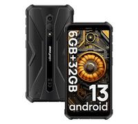 Ulefone Armor X12 Móvil Resistente 2024 Android 13 Go, Teléfono Movil 5,45" HD, 6GB+32GB(256GB SD) Smartphone Robusto, 4860mAh Batería, 13MP+8MP Cámara, IP68/IP69K Doble 4G/NFC/GPS/OTG/Negro