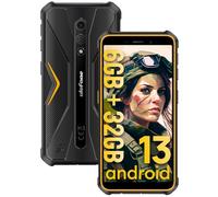 Ulefone Armor X12 Móvil Resistente 2025 Android 13 Go, 6GB+32GB(256GB SD), Teléfono Movil 5,45" HD, Smartphone Robusto, 4860mAh Batería, 13MP+8MP Cámara, IP68/IP69K Doble 4G/NFC/GPS/OTG/Naranja