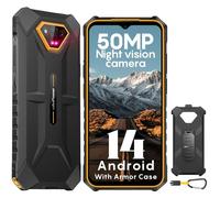 Ulefone Armor X13 Movil Resistente [2024], Teléfono Móvil Android 14, 12GB+64GB (256GB SD), 6320mAh, 50MP+24MP Visión Nocturna, 98dB Altavoz, Teléfono Todoterreno 6.52" HD+, IP69K/Doble SIM 4G/NFC