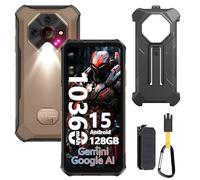 Ulefone Armor X16 Movil Resistente 2025, Android 15 Smartphone 12GB+128GB/SD-2TB 10360mAh Teléfono Movil, Cámara 48MP+16MP+20MP, 6,56” 3-Slots/Flashlight/Octagon Dome-Inspired Design/OTG/NFC Ámbar