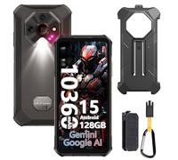 Ulefone Armor X16 Movil Resistente 2025, Android 15 Smartphone 12GB+128GB/SD-2TB 10360mAh Teléfono Movil Flashlight, 6,56”, Cámara 48MP+16MP+20MP, 3-Slots/Face ID/Fingerprint/GPS/OTG/NFC Negro