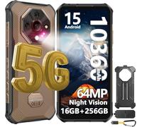 Ulefone Armor X16 Pro 5G Movil Irrompible 2025, Android 15 Móvil rugerizado 10360 mAh/33W, 64MP+Visión Nocturna, 16GB+256GB/2TB Móvil Resistente 6.56'' FHD+/120Hz, IP68 Movil Doble SIM/NFC/Linterna