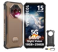 Ulefone Armor X16 Pro 5G Movil Irrompible 2025, Android 15 Móvil rugerizado 10360 mAh/33W, 64MP+Visión Nocturna, 16GB+256GB/2TB Móvil Resistente 6.56'' FHD+/120Hz, IP68 Movil Doble SIM/NFC/Linterna