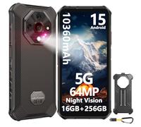 Ulefone Armor X16 Pro Movil Resistente 5G Android 15, 10360 mAh/33W, MTK6300 de 6 NM, 16GB+256GB/2TB, 64MP+Visión Nocturna Telefono Rugerizado 6.56'' FHD+/120Hz, Gemini AI/IP68/NFC/100dB Gran Altavoz