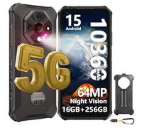 Ulefone Armor X16 Pro Movil Resistente 5G Android 15, 10360 mAh/33W, MTK6300 de 6 NM, 16GB+256GB/2TB, 64MP+Visión Nocturna Telefono Rugerizado 6.56'' FHD+/120Hz, Gemini AI/IP68/NFC/100dB Gran Altavoz