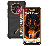 Ulefone Armor X31 Pro Movil Resistente, 16GB+256GB/2TB, Android 14 Moviles Indestructibles, 6050mAh, 64MP+25MP Visión Nocturna Móvil Rugerizado, 120Hz 6.56" FHD+, Dual 5G SIM/NFC/GPS/Face ID-Naranja
