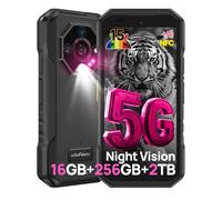 Ulefone Armor X32 Pro 5G Movil Resistente 2025, Android 15 Smartphone 16GB+256GB/SD-2TB 5500mAh Teléfono Movil Flashlight, 5,65”, Cámara 64MP+16MP+25MP, 3-Slots/Face ID/Fingerprint/GPS/OTG/NFC Negro