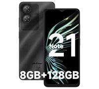 Ulefone Note 21 Teléfono Móvil Libre 2025, 8GB+128GB/SD-1TB Android 14 Moviles Cámara 13MP+8MP, 5000mAh Batería Widevine L1 Smartphone 6,56" HD+ 4G Dual SIM/Fingerprint/Face ID/GPS/OTG/FM Negro