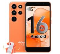 Ulefone Note 22 Teléfono Móvil Android 16 Go, 20GB+32GB/SD-2TB, Cámara 2MP, 3000mAh Batería reemplazable Moviles Mini Smartphone 5.0", 3 Ranuras para Tarjetas 4G Dual SIM/Face ID/GPS/OTG/FM Naranja