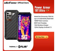 Ulefone Power Armor 18T Ultra 5G Smartphone robusto, Dimensidad 7050,512GB ROM + 24GB RAM, TEERMAL BY FLIR ® ,Android 14,108MP Combo 11
