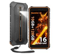 Ulefone RUGKING 2 Pro Movil Irrompible Android 16 Octa Core 10GB +128 GB/2TB TF Movil Rugerizado 5.45" HD+ 90Hz, Gemini AI Telefono Movil 4550mAh Batería, Linterna/13MP/Dual SIM/NFC/OTG-Naranja
