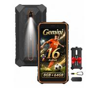 Ulefone RUGKING 2 Pro Movil Irrompible Android 16 Octa Core 8GB +64 GB/2TB TF Movil Rugerizado 5.45" HD+ 90Hz, Gemini AI Telefono Movil 4550mAh Batería, Linterna/13MP/Dual SIM/NFC/OTG/Face ID-Naranja