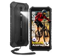 Ulefone Rugking 2 Pro Telefono Movil Irrompible Android 15, Móvil Rugerizado 8GB +128 GB/2TB TF, 5.45" Cristal Gorilla 4550mAh Batería Linterna 13MP Movil Indestructible Dual SIM/NFC/OTG/Face ID-Negro
