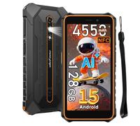 Ulefone Rugking 2 Pro Teléfono Móvil Resistente 4G, 8GB+128GB/2TB Octa-Core IP68 Smartphone Todoterreno, 4550mAh 5,45" HD+, Android 15 Movil Irrompible, Dual SIM Movil NFC/GPS/OTG/FM/Gemini AI,Naranja