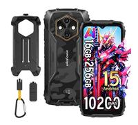 Ulefone RugKing 4 Pro Movil irrompible 4G,16GB+256GB/SD-2TB,Android 15 AI Móvil Rugerizado,10200mAh, 6,56”120Hz，Octa-Core,Cámara 48MP+8MP, 120LM Super Torch,3-Slots,OTG/NFC/GPS/IP68/IP69K Negro