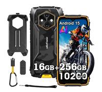 Ulefone RugKing 4 Pro Movil irrompible 4G,16GB+256GB/SD-2TB,Android 15 AI Móvil Rugerizado,10200mAh, 6,56”120Hz，Octa-Core,Cámara 48MP+8MP, 120LM Super Torch,3-Slots,OTG/NFC/GPS/IP68/IP69K Naranja