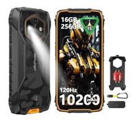 Ulefone RugKing 4 Pro Movil Resistente, Android 15 AI Smartphone 10200mAh 16GB+256GB/SD-2TB 6,56” 120Hz Teléfono, Octa-Core Cámara 48MP+8MP, 120LM Super Torch/3-Slots/IP68/IP69K/OTG/NFC/GPS Naranja