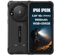 Ulefone RUGKING AI Móvil Rugerizado, Android 15 IA Grabación Llamadas, 126dB Altavoz, Linterna de Alto Brillo, 50MP Cámara, 16GB+256GB, 5,99" HD+(910nits), Teléfono Resistente IP68, 9600mAh, GPS NFC