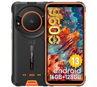 Ulefone RugKing Móvil Resistente, 16GB+128GB/SD-2TB, Android Movil Irrompible 9600mAh IP68K, Golpes 50MP 5,99" HD+, 4G Telefono Altavoz 126 dB, Orange