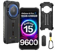 Ulefone RugKing Movil Resistente 2025, Android 15 AI Smartphone 16GB+256GB/SD-2TB 9600mAh 5,99” Teléfono con 126dB Altavoz, Octa-Core Cámara 50MP+8MP, Flashlight/3-Slots/IP68/IP69K/OTG/NFC/GPS Negro