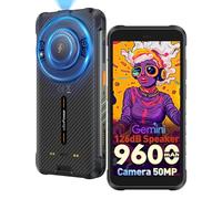Ulefone RugKing Móvil Resistente 9600mAh IP68K, Android 15 Movil Irrompible 16GB+128GB/SD-2TB, AI Smartphone, Cámara 50MP+8MP 5,99", 4G Telefono Altavoz 126 dB, LED 126 LM, 3 Ranuras, OTG, GPS, NFC