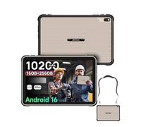 Ulefone RugKing Pad 2 Pro Tablet Rugerizada Android 16, 256GB ROM 16GB RAM/TF 2TB Rugged, 10.1" 90Hz, Tablet Trabajo Resistente Impermeable, 10200mAh, eSIM, Cámara 48MP IP68/69K/Dual SIM/GPS/NFC, gris
