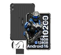 Ulefone Rugking Pad 2 Pro Tablet Rugerizada Android 16, eSIM 16GB RAM + 128GB ROM (TF2TB), 10200mAh Tablet Resistente 90Hz 10,1" 8+48MP, IP68/IP69K, Dual SIM/NFC/GPS/OTG, Negro