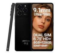 Ulefone Teléfono Móvil Android 14 Note 20 Pro, 6,75'' HD+ Pantalla Grande, 8GB RAM+128GB ROM, 50MP+8MP+2MP, Smartphone Libre Dual SIM, Batería 6000mAh, Huella Dactilar+Desbloqueo Facial, Negro