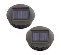 ULEMONDEE Juego de 2 luces solares de repuesto con bombillas LED, panel solar, tapa de farolillo, luces, parte superior de repuesto, bombilla de repuesto para lámparas colgantes al aire libre