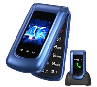 uleway 4G Telefono Movil para Mayores con Tapa, gsm Senior Móvil de Teclas Grandes, Pantalla de 2,4 +1.77 Doble Pulgadas, Botones y Teclas Grandes,Botón SOS, Linterna,Fácil de Usar（Negro）