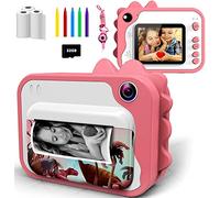 Uleway Cámara Instantánea Digital Infantil, 12MP para Fotos con Pantalla de 2,4 Pulgadas, con Papel de Impresión y Tarjeta SD de 32GB, Regalos para Niños y Niñas (Rosa)