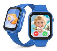uleway Reloj Inteligente para Niños 4G con Llamadas, Slot para SIM, Pantalla Táctil Full 1.83", Cámara, Juegos de Rompecabezas, Alarma, Cronómetro, Impermeable para Niños, Niñas y Adolescentes, Azul