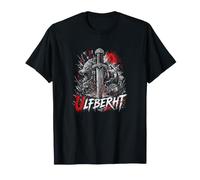 Ulfberht Espada Vikinga Lobo Runas Nórdicas Luna Roja Camiseta