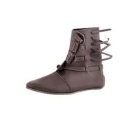 Ulfberth - Botines vikingos, marrón oscuro - Botas de cuero auténticas para recreación, LARP y fanáticos de la Edad Media, marrón oscuro, 38 EU