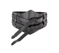 Ulfberth - Cinturón ancho de cuero - Unisex - Cinturón doble de cuero - Cinturón para mujeres y hombres - Vikingos, piratas, LARP y disfraces de fantasía