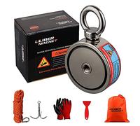 ULIBERMAGNET Super potentes imanes de pesca de doble cara, arrancador de kit de pesca con imán de neodimio combinado 400 kg N52 con cuerda,para pesca magnética y búsqueda del tesoro bajo el agua