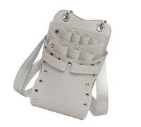 ULIJTH Bolsa de 7 compartimentos con correa cruzada, para herramientas profesionales de peluquería, cinturón de almacenamiento para tijeras de peluquería profesional, White, One Size